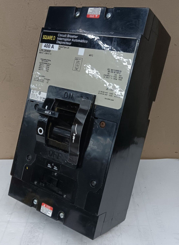 NEW SQUARE D 400 AMP CIRCUIT BREAKER 2 POLE 600 VAC LHL26400