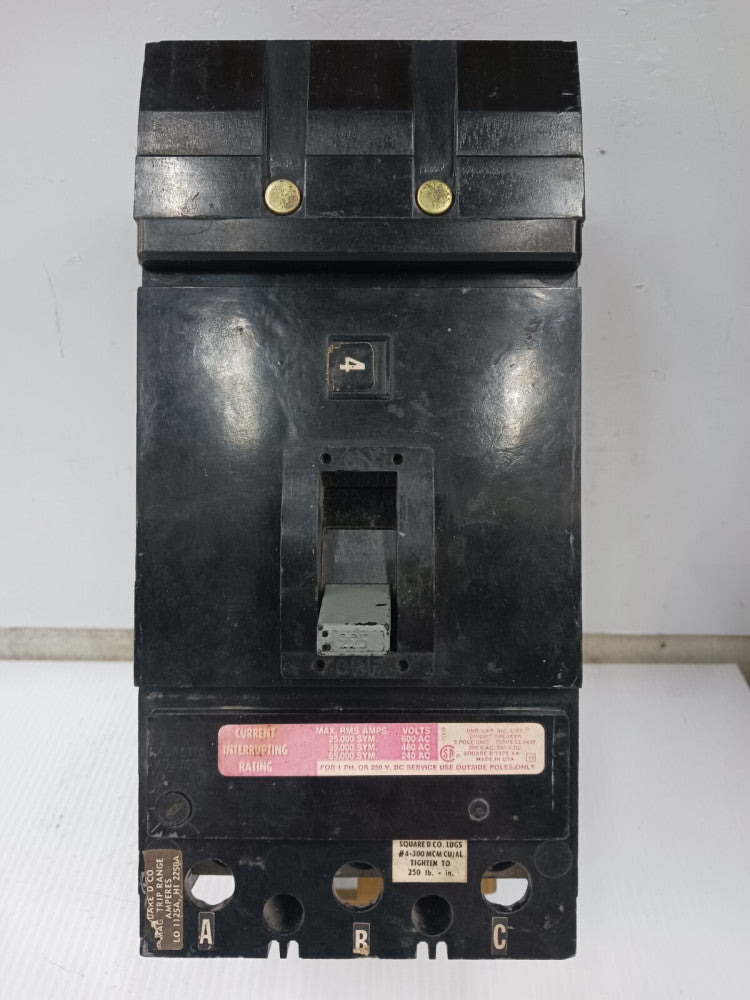 Square D 225 Amp I-Line Circuit Breaker 3 Pole 600 VAC / 250 VDC 35kA KH36225