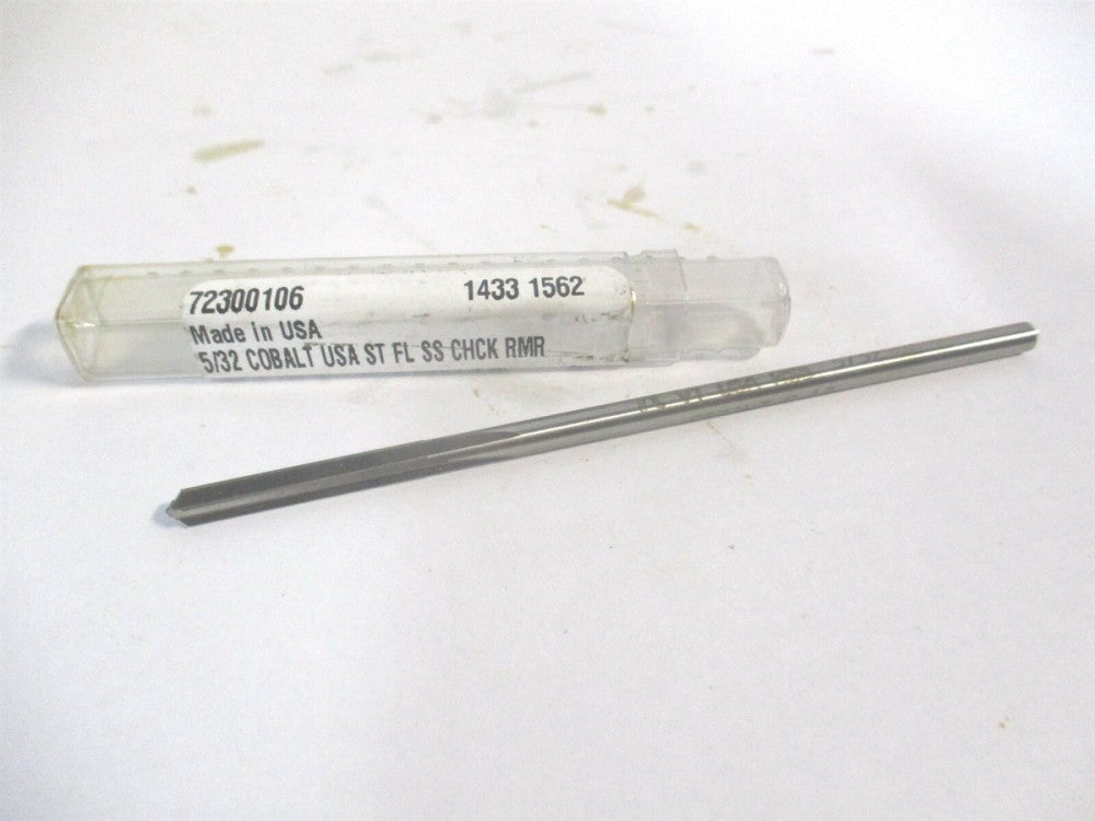 (1433-0.1562) 5/32" x 4" OAL Straight Flute Cobalt 4-Fl Chucking Reamer 