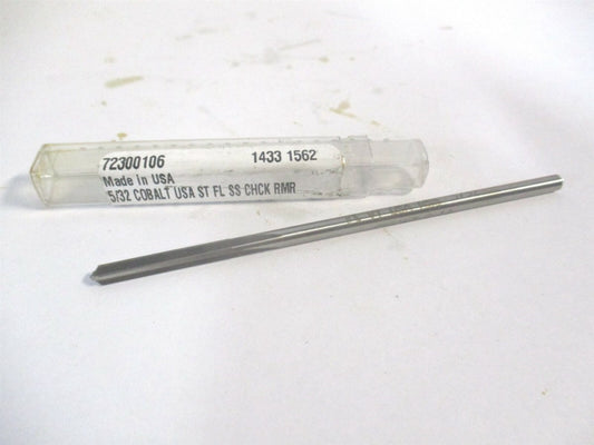 (1433-0.1562) 5/32" x 4" OAL Straight Flute Cobalt 4-Fl Chucking Reamer 