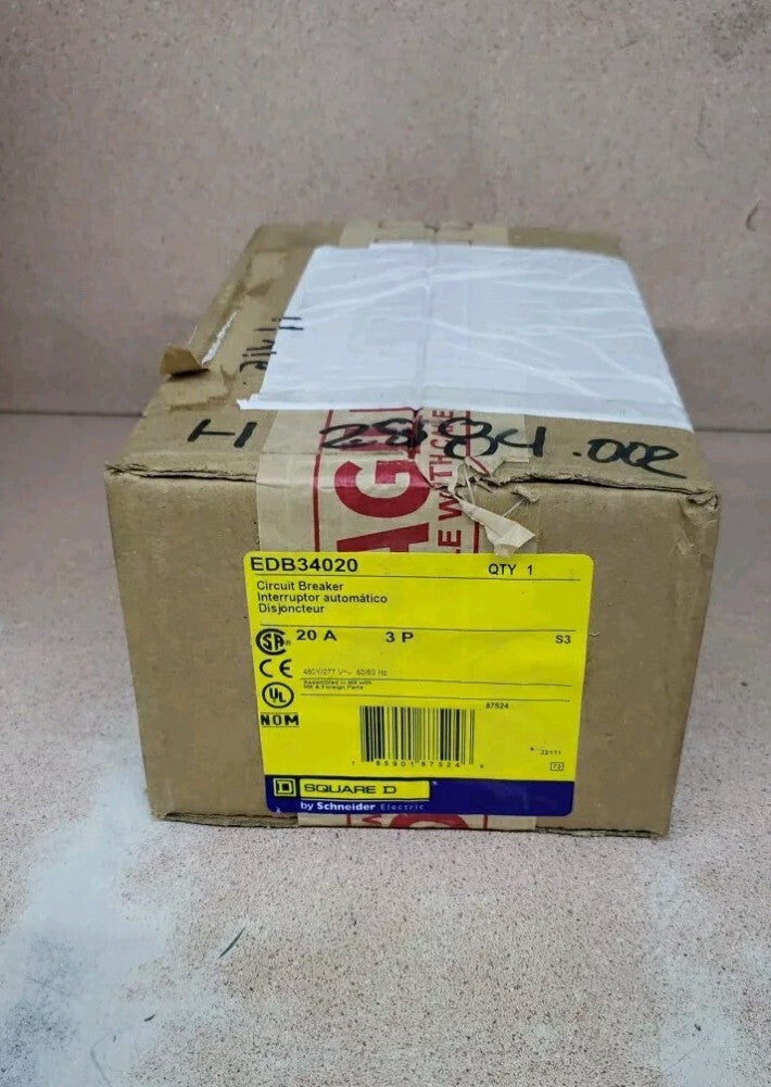1) New! Square D EDB34020 20A 2 Poles Bolt On Circuit Breaker
