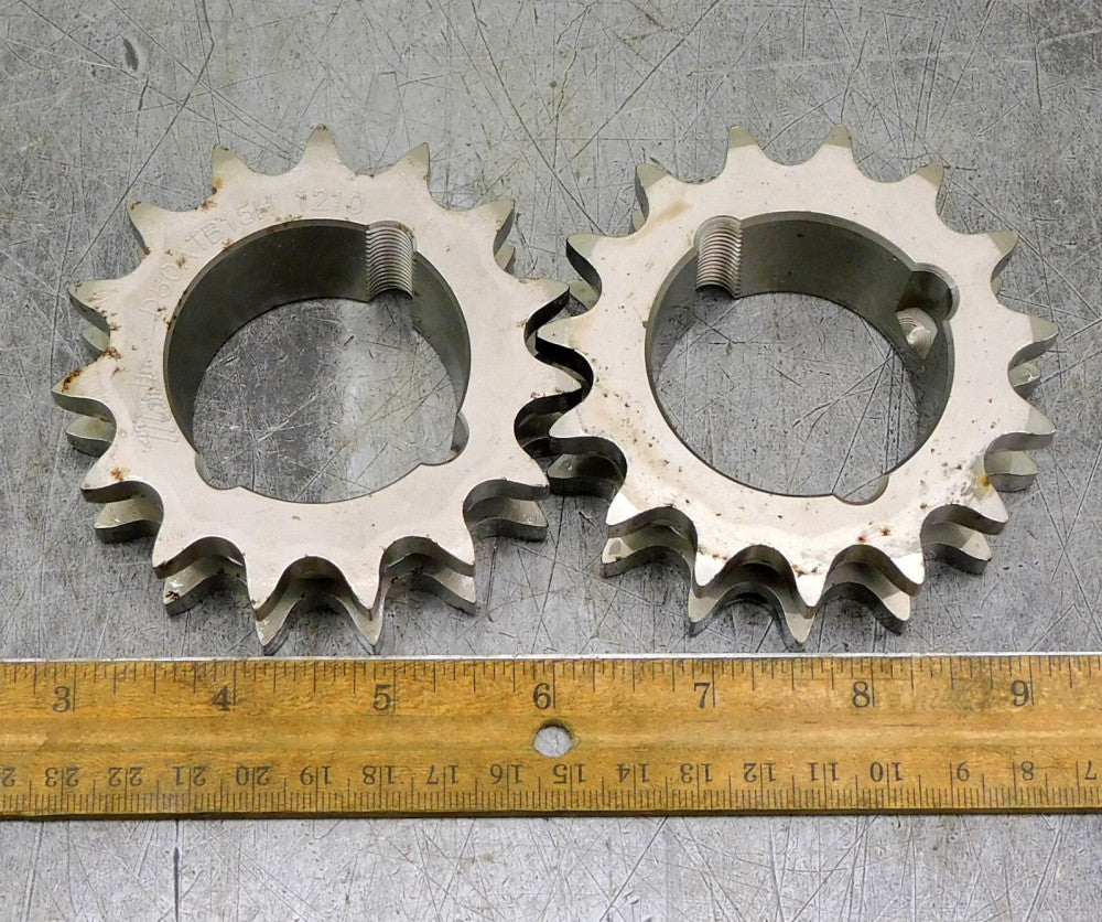 Martin D50ATB15H Double Roller Chain Sprocket #50 15 Teeth 1.75" Bore Lot of Two