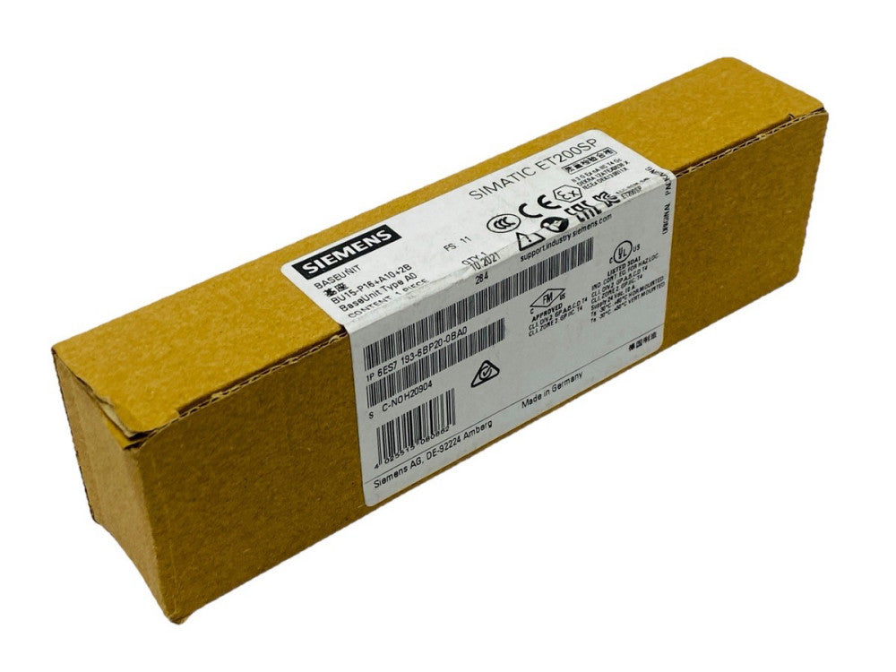 Siemens 6ES7 193-6BP20-0BA0 SIMATIC ET 200SP Base Unit BU15-P16+A10+2B