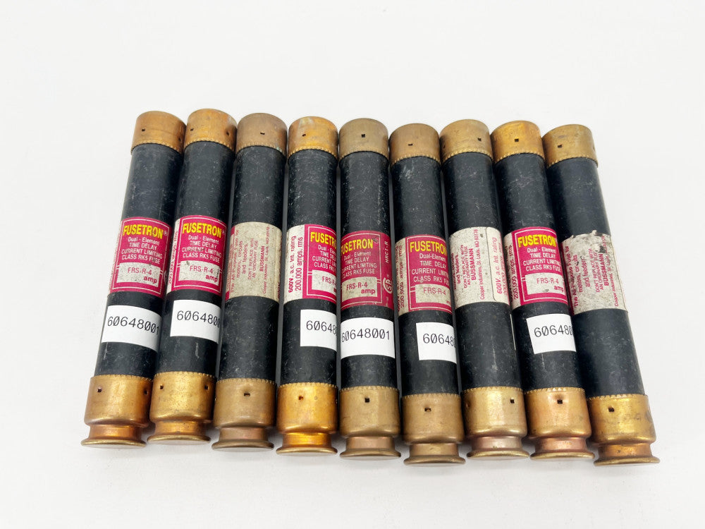 Lot of 9 New Bussmann Fusetron FRS-R-4 Class RK5 Fuses 4A 600V