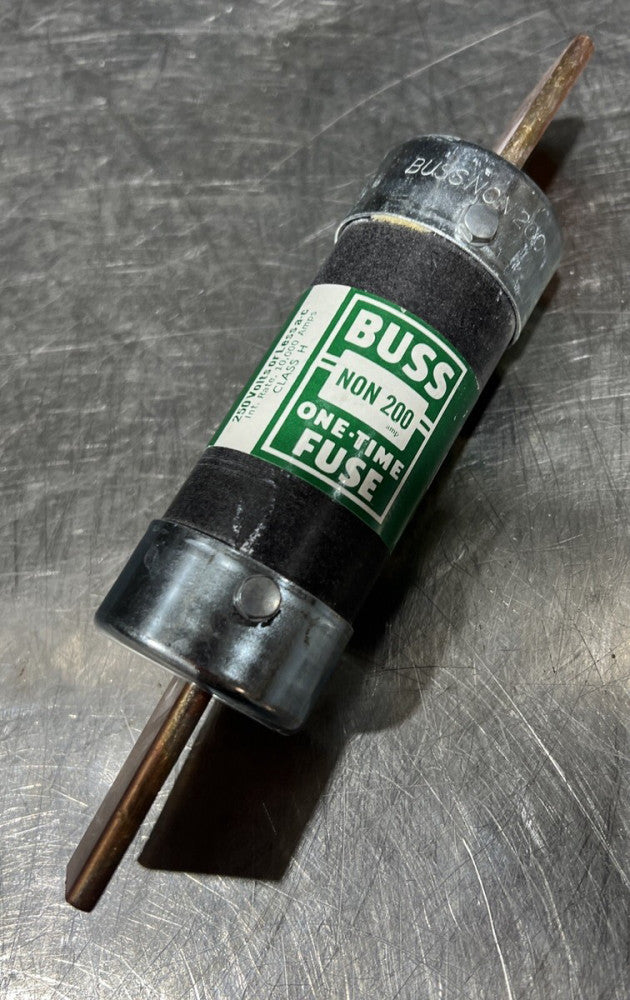 Buss NON-200 One-Time Blade Fuse Non Indicating Class H 200 Amps 250V Nos