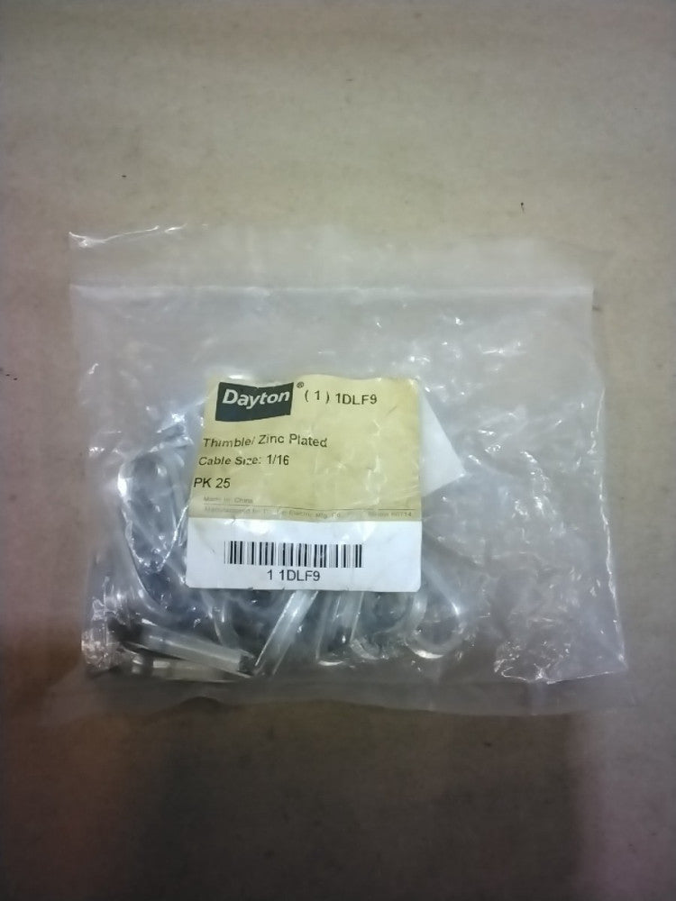 DAYTON (1)1DLF9 Thimble/Zinc Plated 1/16, Pk 25
