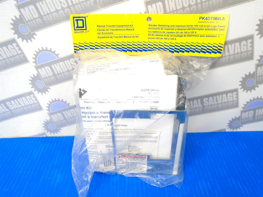 SQUARE-D - PK4DTIM4LA - BREAKER RETAINING & INTERLOCK KIT for QO 100-125A PANELS