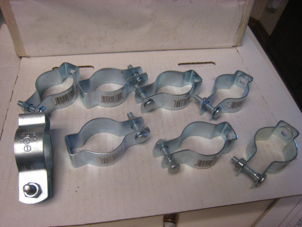 HALEX  2-1/2B Conduit Hanger with Bolt and Nuts fits 1-1/4" EMT - Lot of 8