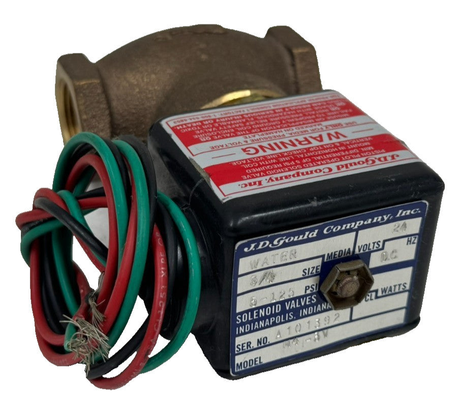 NEW JD GOULD M4-3V-3/4-125-24VDC WATER SOLENOID VALVE M4-3V