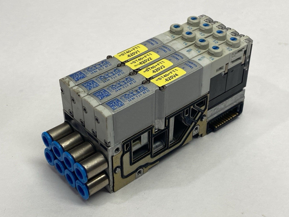 Festo VMPA1-FB-AP-4-1 Sub Base w/ VMPA1-FB-EMS-8 Module VMPA1-M1H-G-PI Solenoid