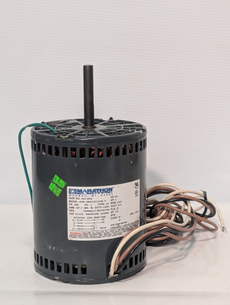 Single Marathon Electric 48A11O11120A General Purpose Motor 1HP 1075RPM 277V