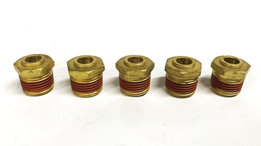 Unbranded Brass 3/8 Push-in x 1/2 NPT Male Hose Fitting 20062 [Lot of 5] NOS