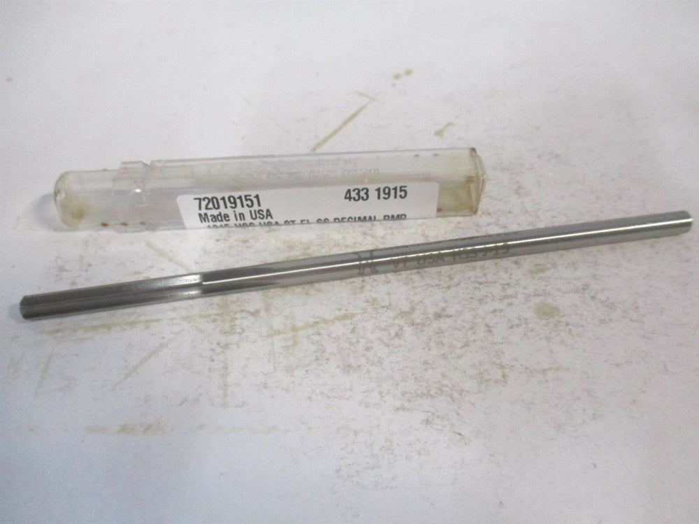 (433-0.1915) 0.1915" x 1-1/4" x 5" OAL 6Fl HSS RH Spiral Chucking Reamer 