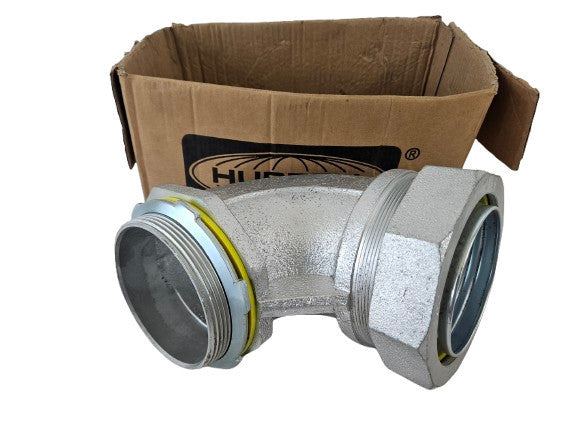 Hubbell 3436 Liquidtight Connector, 4", 90°, Malleable Iron