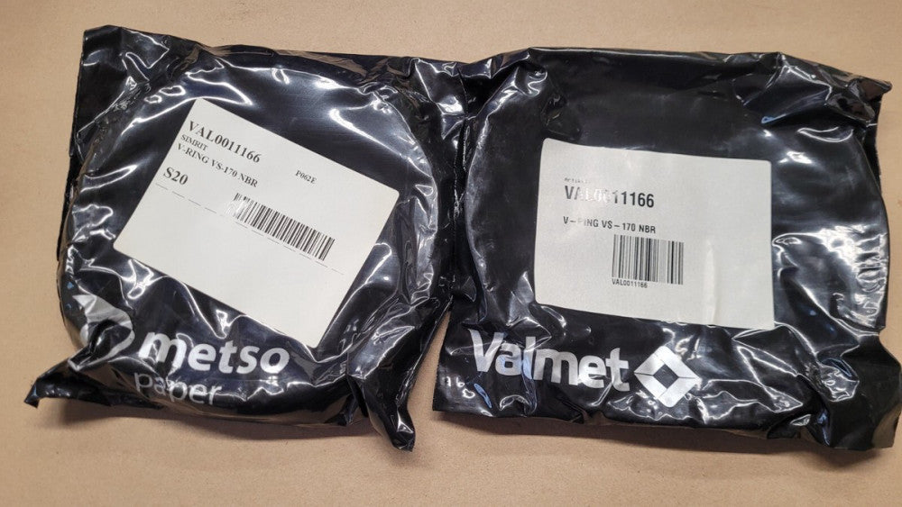 Lot of 2 Valmet VAL0011166 V-Rings VS-170 NBR 6.5-6.9" ID