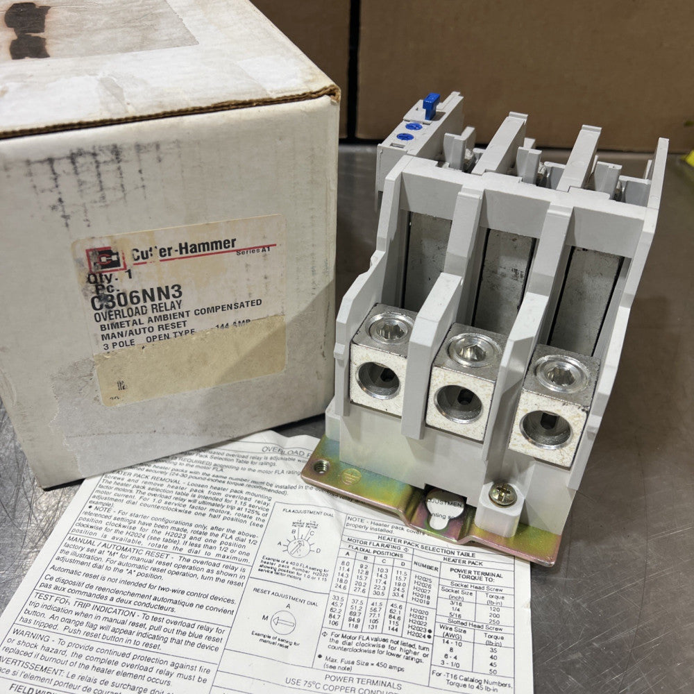 C306NN3 Cutler Hammer, Div of Eaton Overload Relays Eaton Freedom NEMA overload