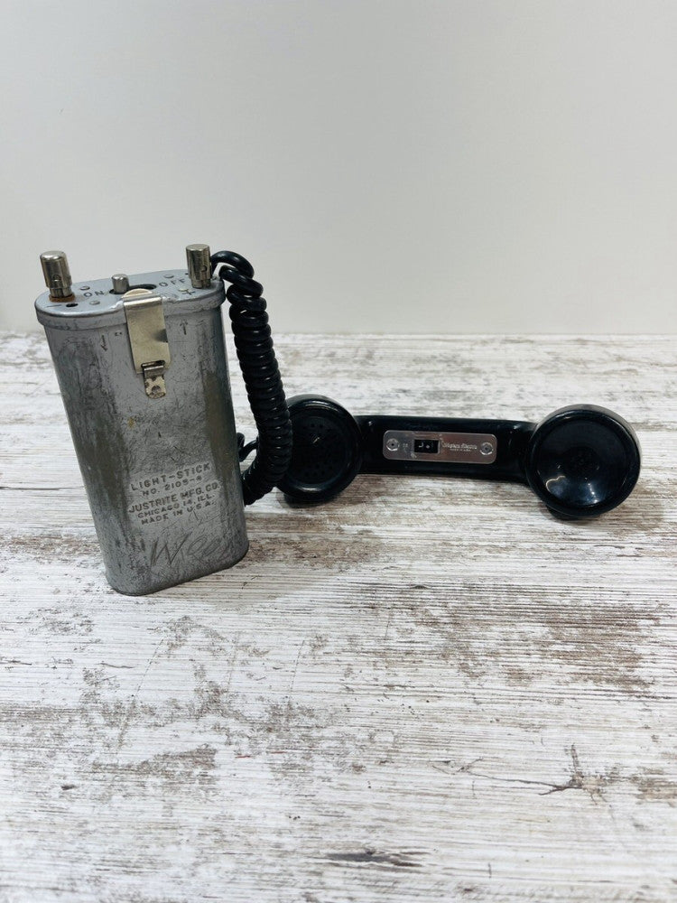 RARE Vtg Western Electric Battery Powered Lineman Test Phone Just Rite Works