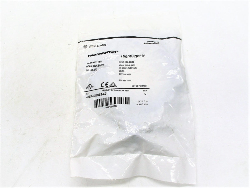 ALLEN BRADLEY 42EF-R2MNBT-A2 SER. D F/W 1.000 (WH) NSMP