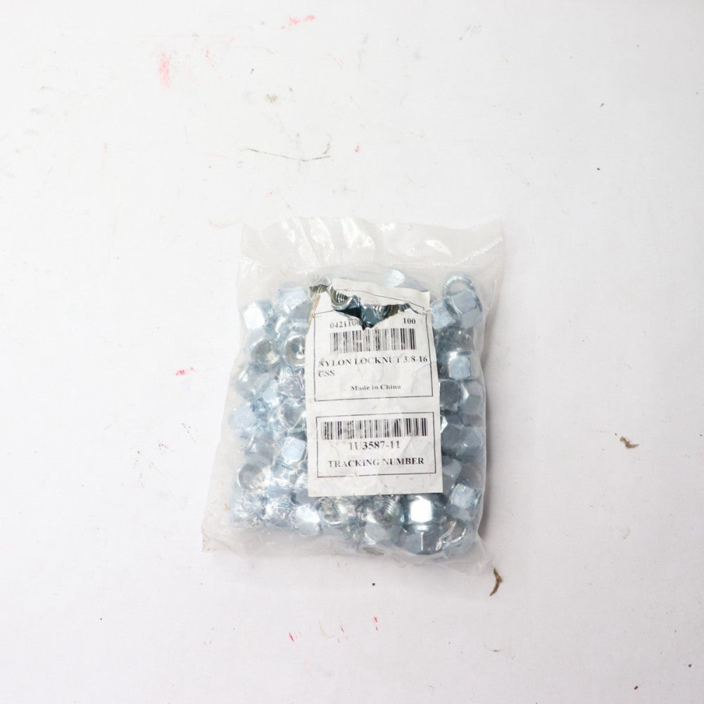 (100-Pk) Nylon Insert Lock Nuts 18-8 Stainless Steel 3/8"-16