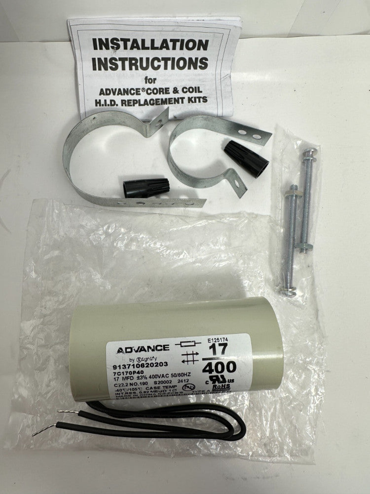 Advance 913710620203 7C170P40 Capacitor 17 MFD +-3% 400VAC 50/60Hz