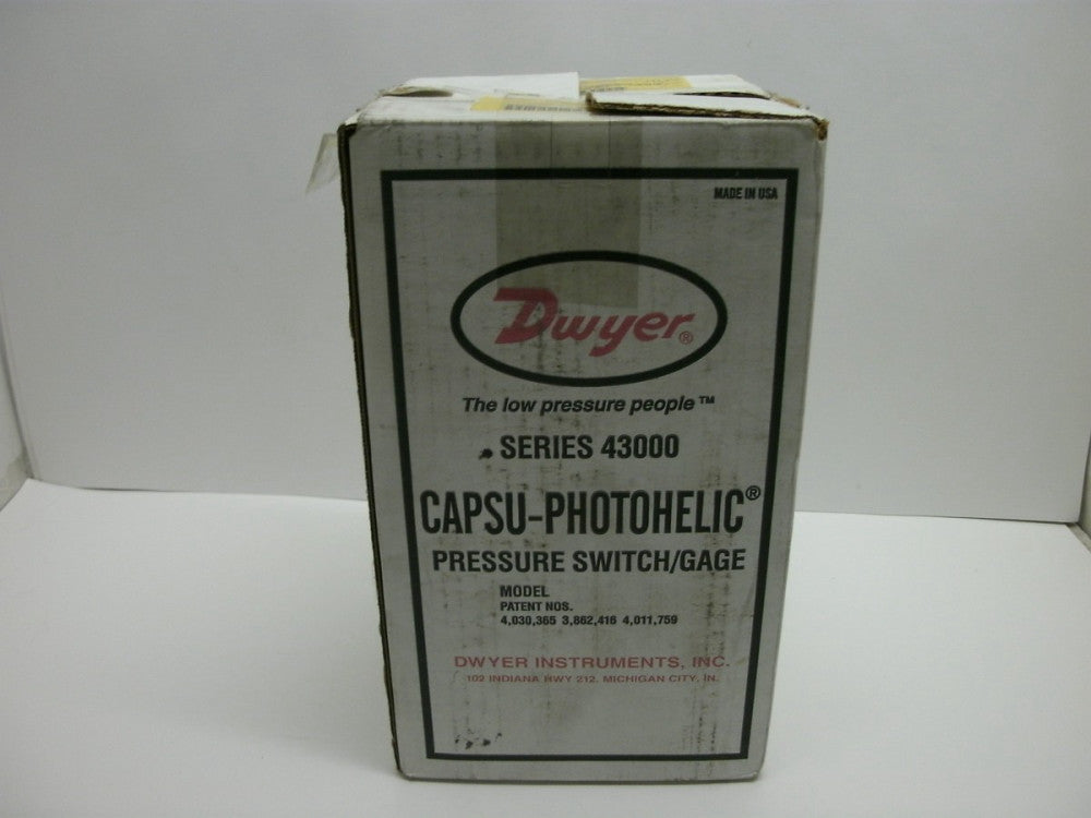DWYER 164928-00 W13P CAPSU-PHOTOHELIC PRESSURE SWITCH/GAGE 0-5-mm OF WATER NIB