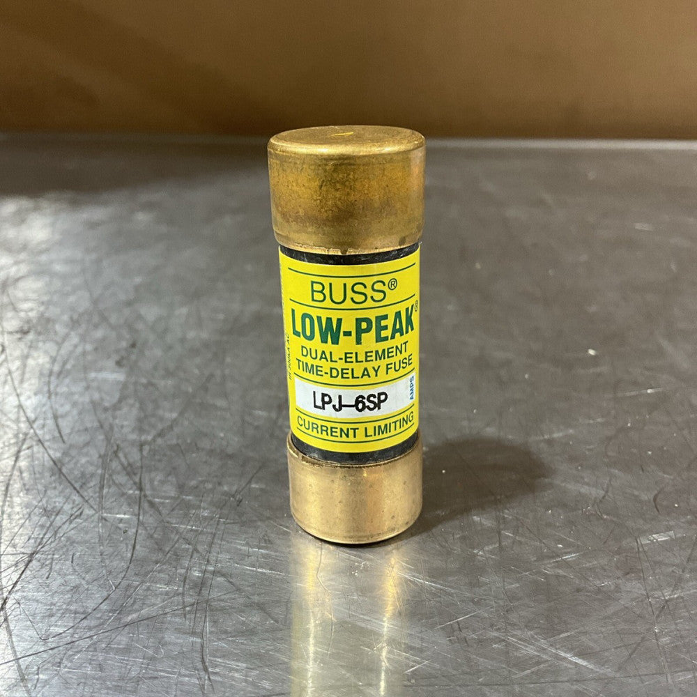 Buss LPJ-6SP Low-Peak Dual-Element Time-Delay Fuse, 6amp 600VAC, NOS