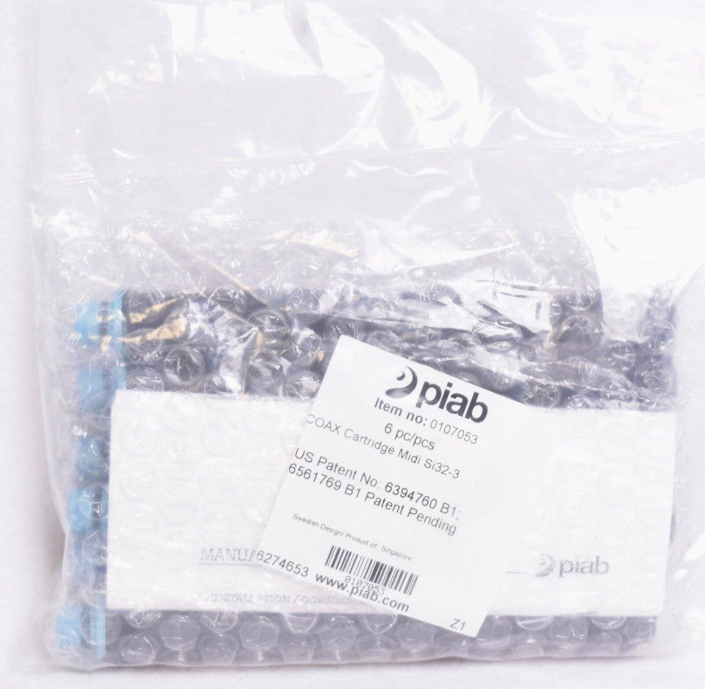 6 Count PIAB COAX Cartridges Midi Si32-3 0107053  FACTORY SEALED
