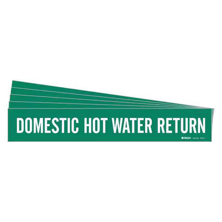 Brady 7351-1-Pk Pipe Marker,Domestic Hot Water Ret.,Pk5