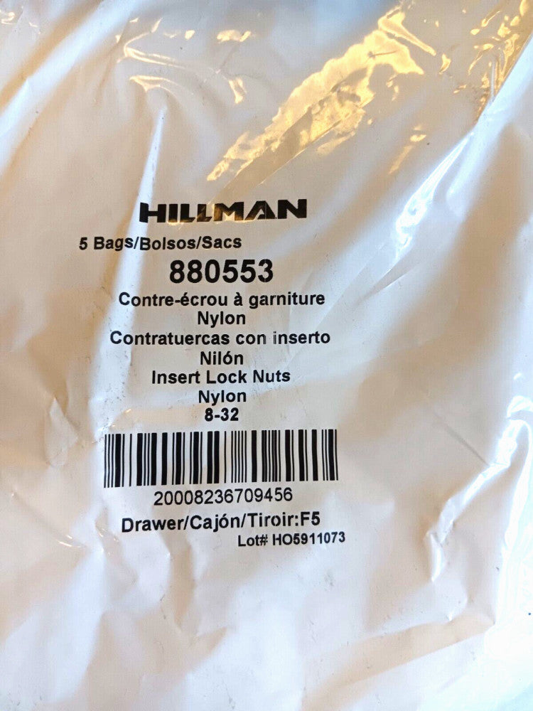 (5 BAGS OF 4 PER BAG=20) NEW HILLMAN 880553 NYLON INSERT LOCK NUTS