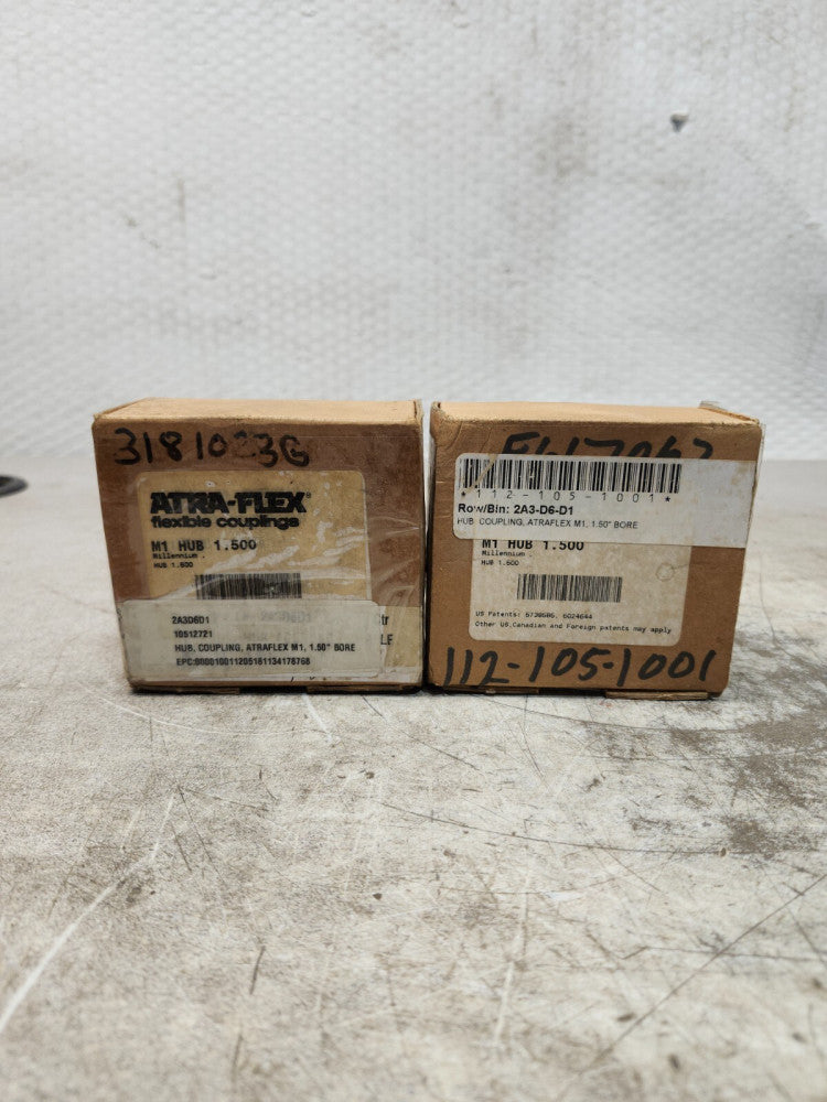 NEW IN BOX LOT OF 2 ATRA-FLEX HUB COUPLING M1, 1.5'' BORE 10512721