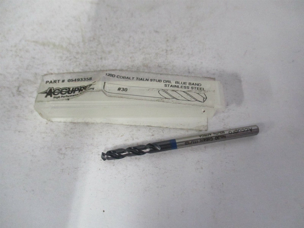 (1BS0326-AC) #30 x 18mm x 49mm 120° Spiral Flute Cobalt Screw Machine Drill Bit 