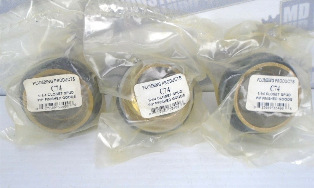 LOT OF 3 - Plumbing Products C74 1-1/4" Closet Spud - Brass (NEW)