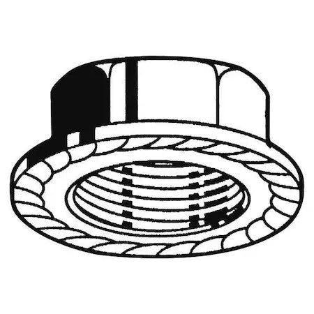 Zoro Select M11610.040.0001 Serrated Lock Nut, M4-0.70, Steel, Class 8, Zinc