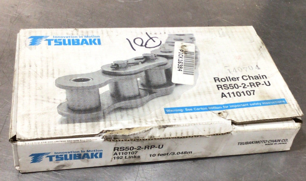 NEW TSUBAKI RS50-2-RP-U ROLLER CHAIN 10FT. 192-LINKS