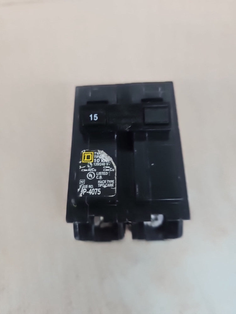 New Take Out Square D Homeline HOM215 2 Pole 15A 120/240V Circuit Breaker