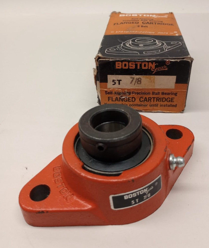 Boston Gear 5T 7/8 Pillow Block Ball Bearing Unit 2-bolt 7/8 (0.875) inch bore