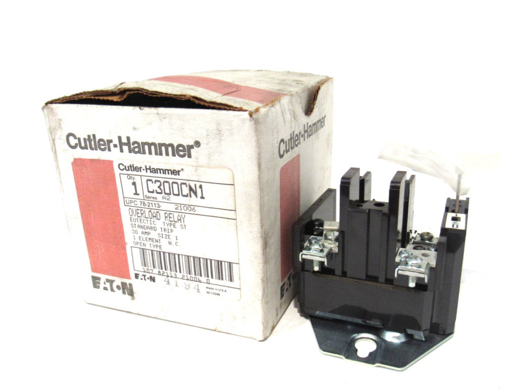NEW CUTLER HAMMER C300CN1 OVERLOAD RELAY 30A SIZE 1