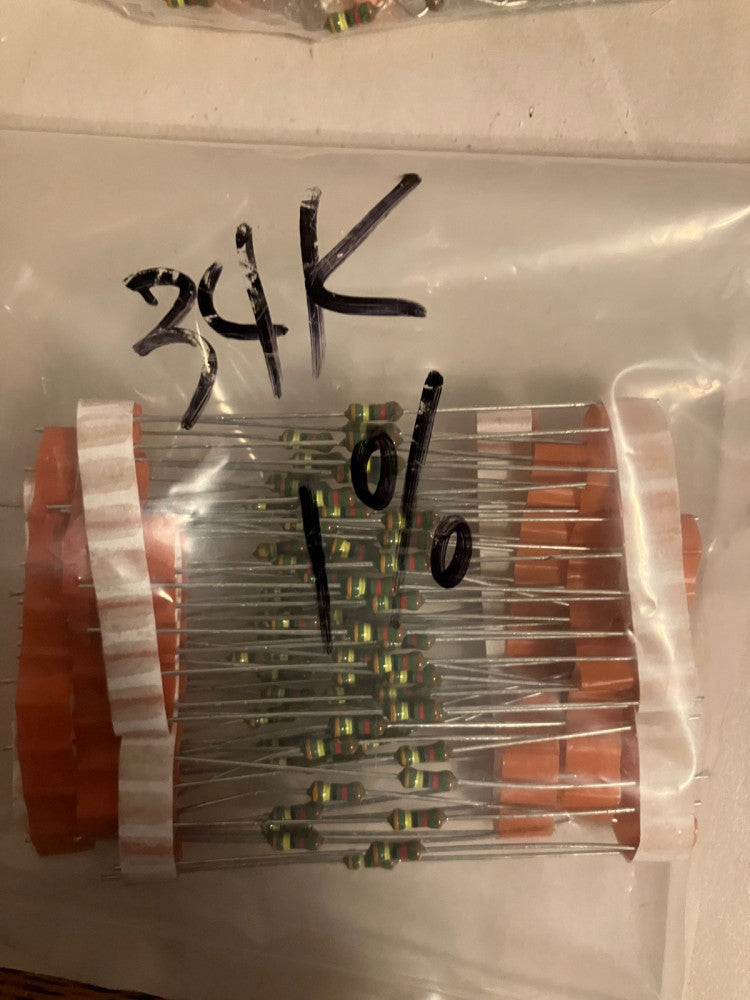 10pcs 34k ohm 1/4W 1% Metal Film Precision Axial Resistors ~ NEW ~