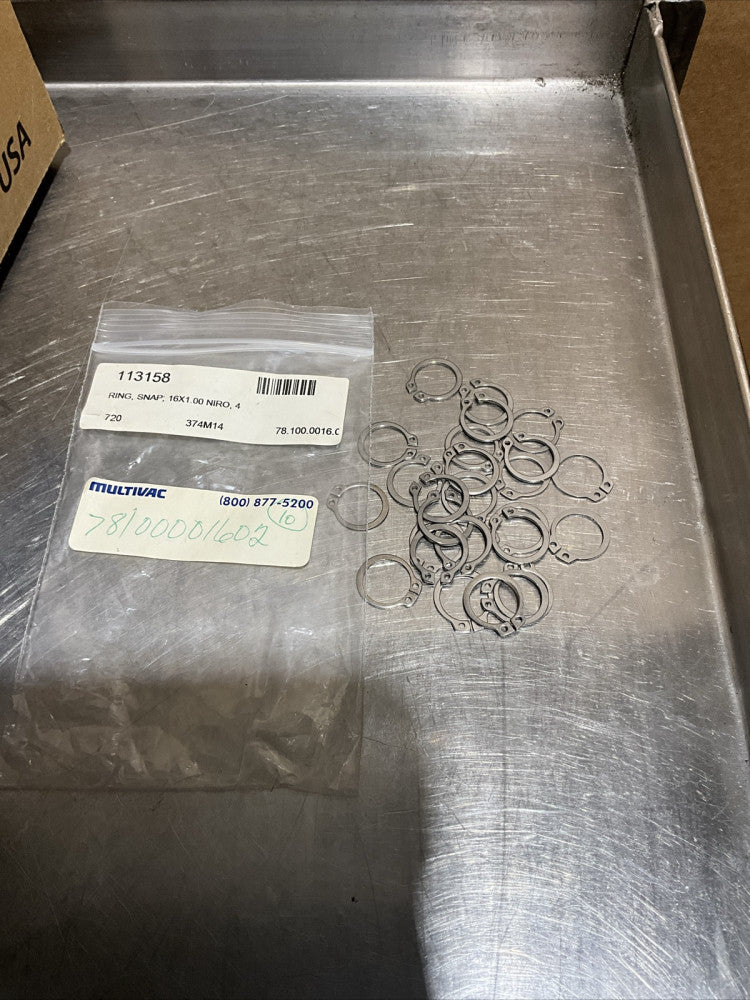 Multivac Snap Ring 16x1.00 Niro 4 Bag Of 25