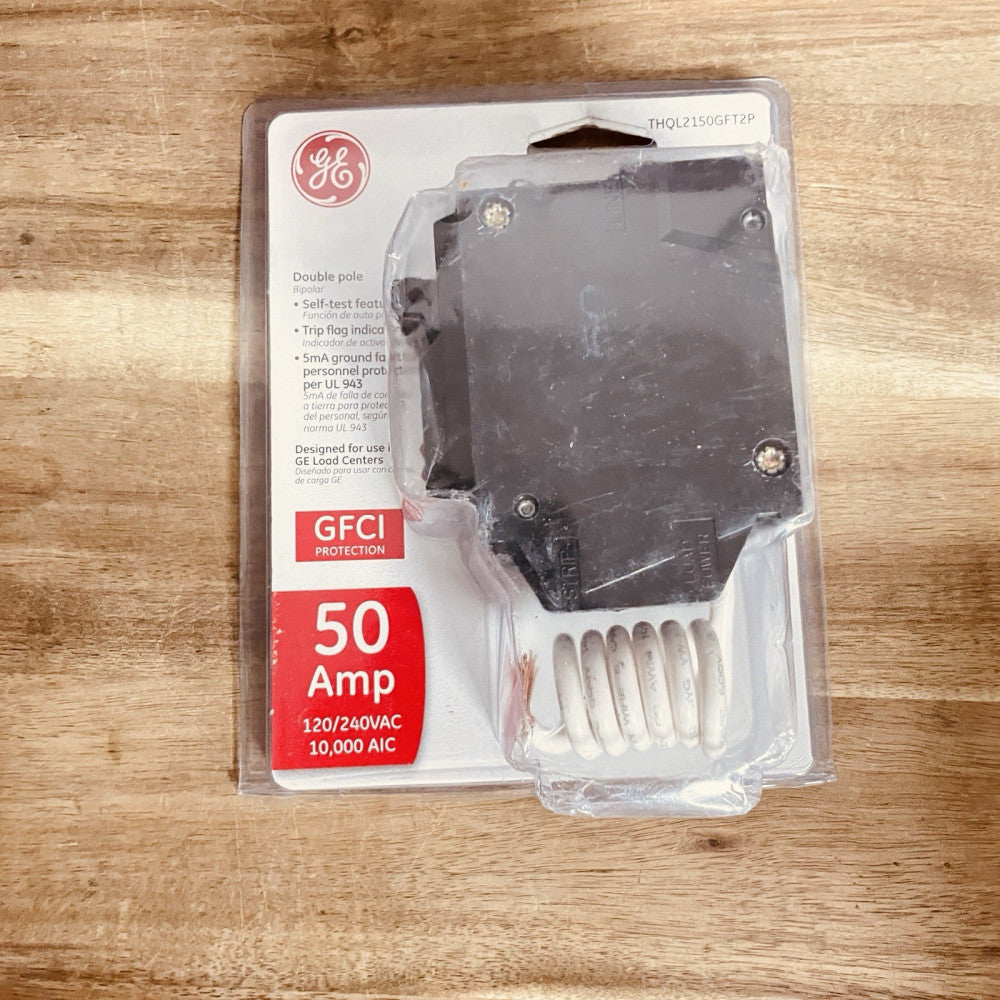 GE THQL2150GFT2P 50A AMP 240V DOUBLE POLE GROUND FAULT BREAKER