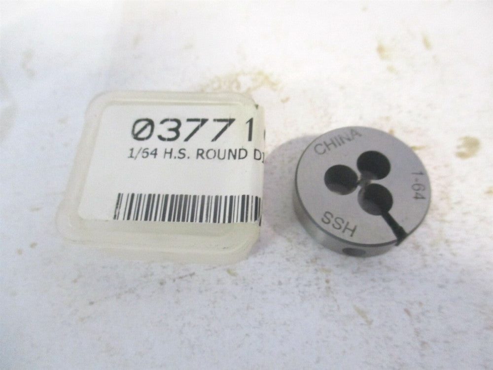 (314-1002) #1-64 UNC x 13/16" High Speed Steel RH Round Adjustable Die 