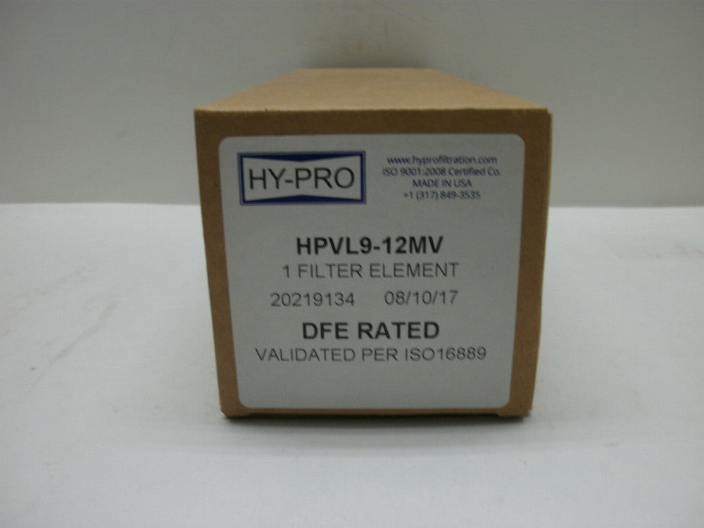 HY-PRO HPVL9-12MV 1 FILTER ELEMENT 2021934 DFE RATED VALIDATED PER ISO16889 NIB