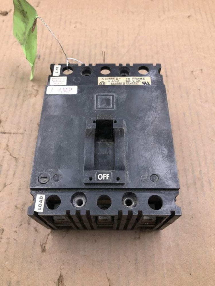 Square D FAL3600712M 3 Pole 7 Amp Circuit Breaker 600VAC