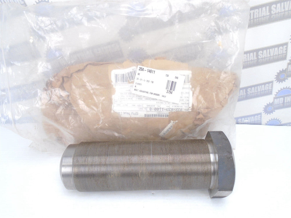 CROSBY - 082320 - 6 x 18 ADJUSTING BOLT for VALVE STYLE JO-26-3 Type E - (NEW)
