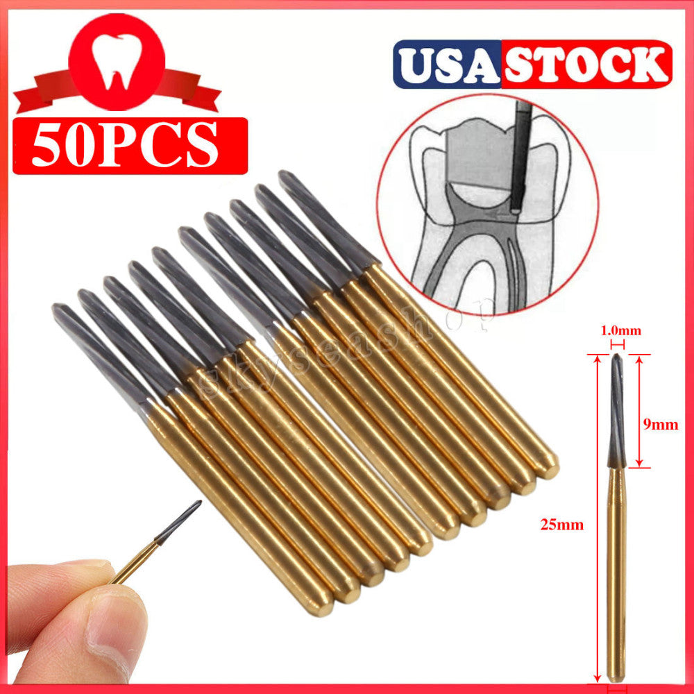 50pcs Dental Endodontic ENDO-Z Tungsten Carbide Burs FG Bur High Speed 25mm