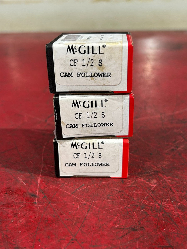 NEW IN BOX LOT OF THREE MCGILL CAM FOLLOWER BEARING CF 1/2 S