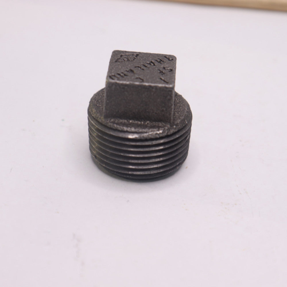 Square Head Plug Malleable Iron Black 150 PSI 1" NPT