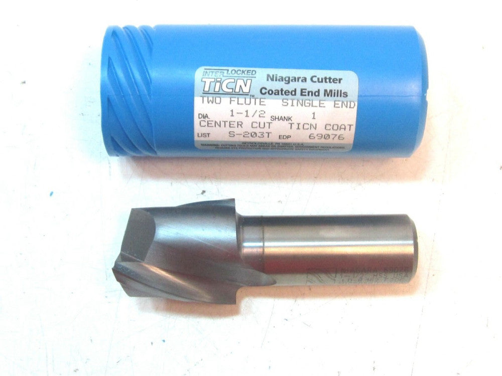 69076 Niagara HSS TiCN 1-1/2 X 1-5/8 X 4-1/8 X 1 Center Cutting End Mill New