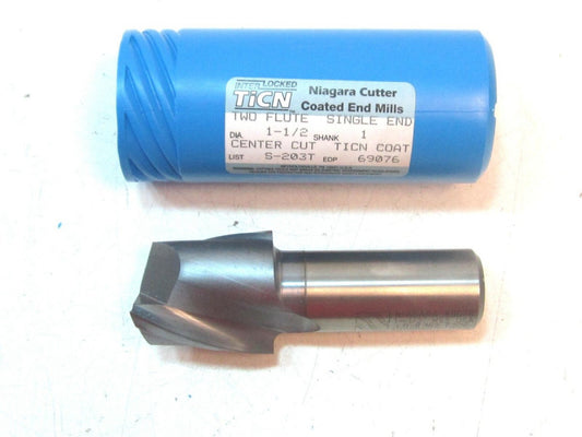 69076 Niagara HSS TiCN 1-1/2 X 1-5/8 X 4-1/8 X 1 Center Cutting End Mill New