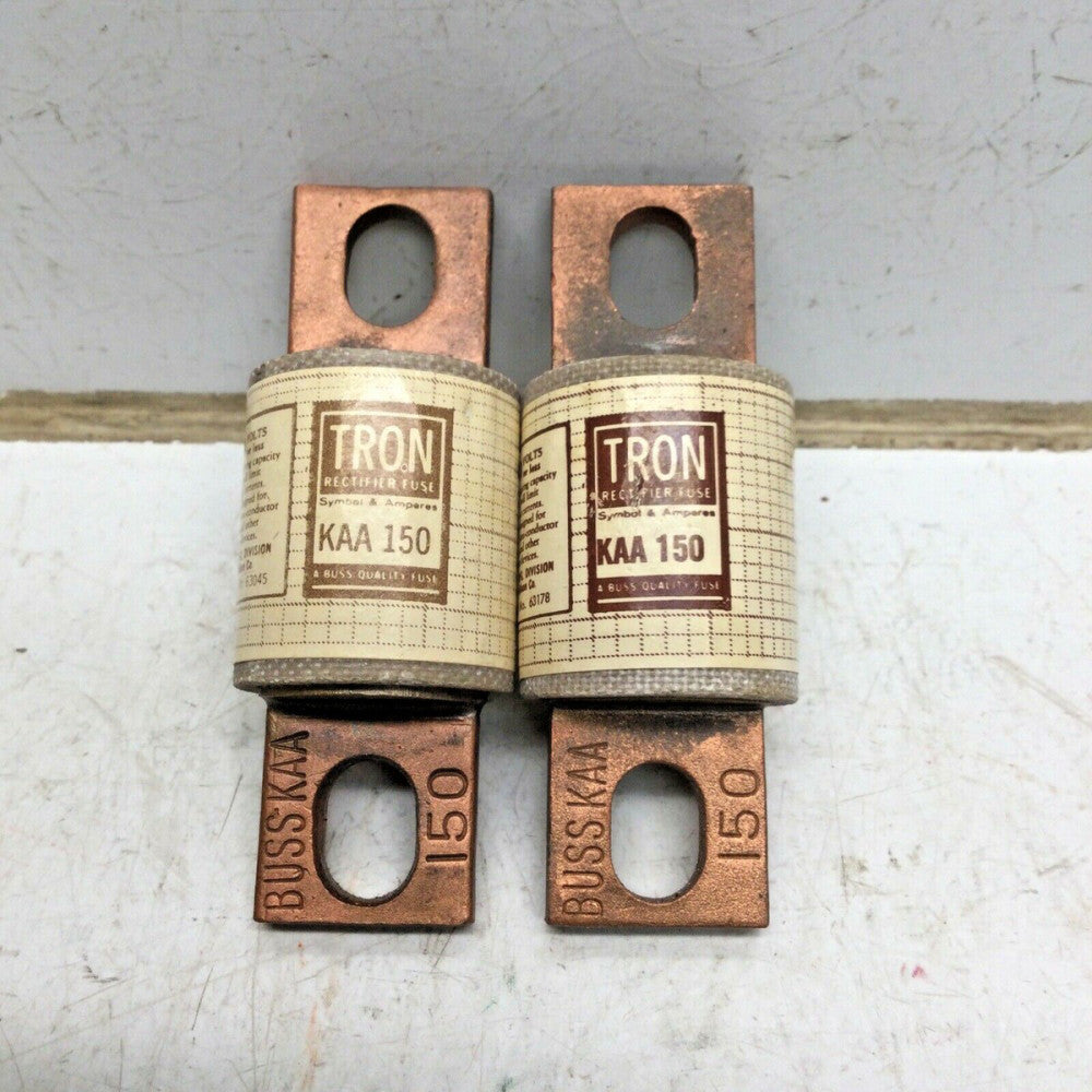 BUSSMANN BUSS TRON KAA 150 RECTIFIER FUSE 150 AMP 130V (LOT of 2)